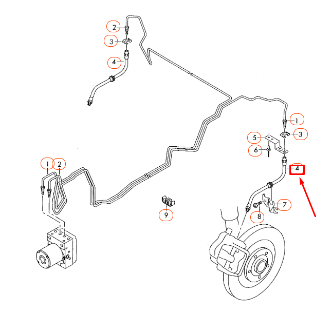 NEW AUDI A4 B8 REAR BRAKE HOSE 8K0611775J ORIGINAL