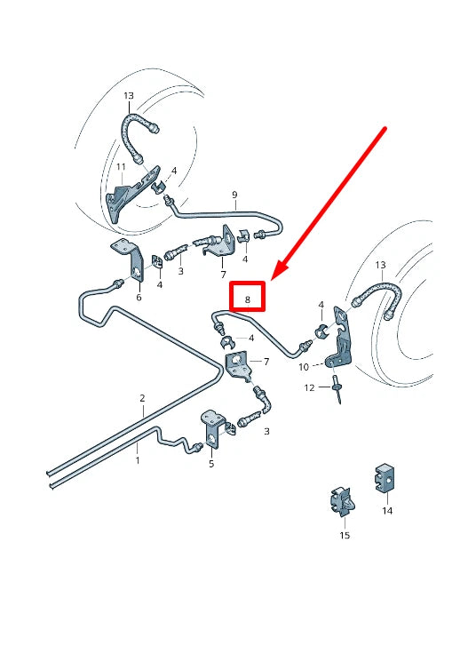 NEW VW VI T6 SFD, SFE REAR LEFT BRAKE PIPE HARD LINE 7E0611763A ORIGINAL