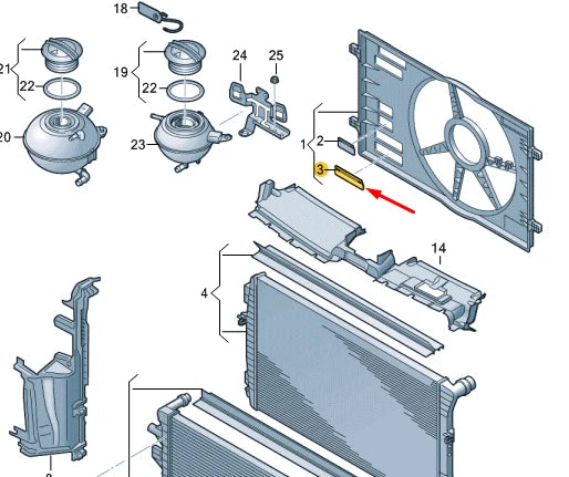 NEW VOLKSWAGEN ARTEON 3H7 RADIATOR SHUTTER ASSEMBLY 5Q0121223E ORIGINAL