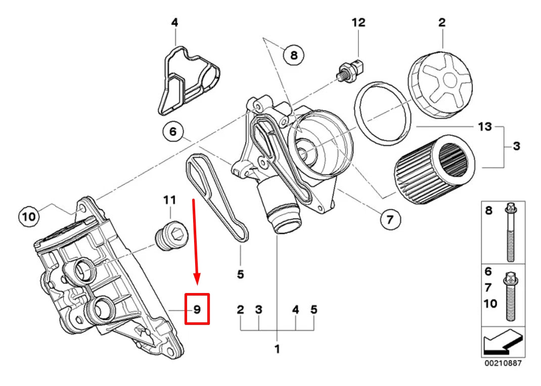 NEW BMW X3 E83 OIL COOLER THERMOSTAT HOUSING 11427577284 7577284 ORIGINAL