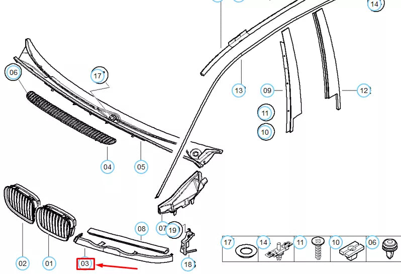 NEW BMW 3 E46 LEFT HEADLIGHT PRIMED COVER 51137043407 ORIGINAL