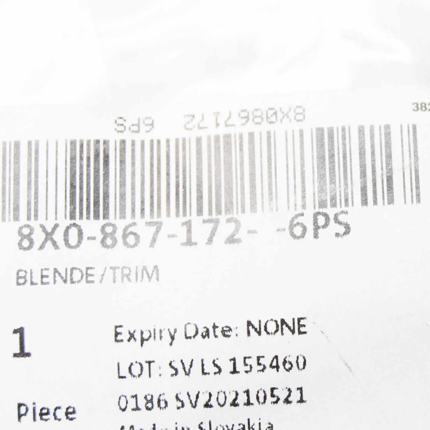 NEW AUDI A1 8X FRONT RIGHT DOOR PULL HANDLE TRIM 8X08671726PS ORIGINAL