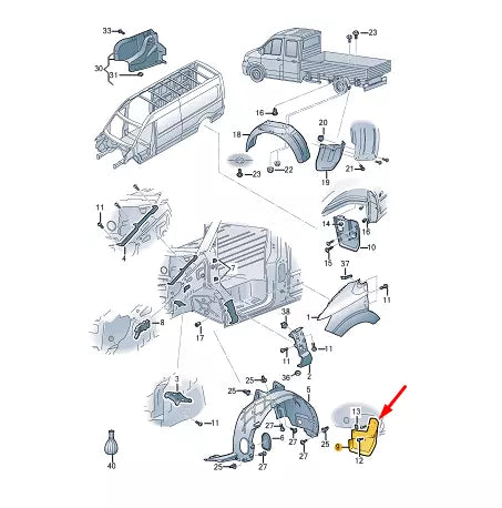 NEW VOLKSWAGEN CRAFTER SZ FRONT RIGHT MUDGUARD FLAP 7C0821810 ORIGINAL