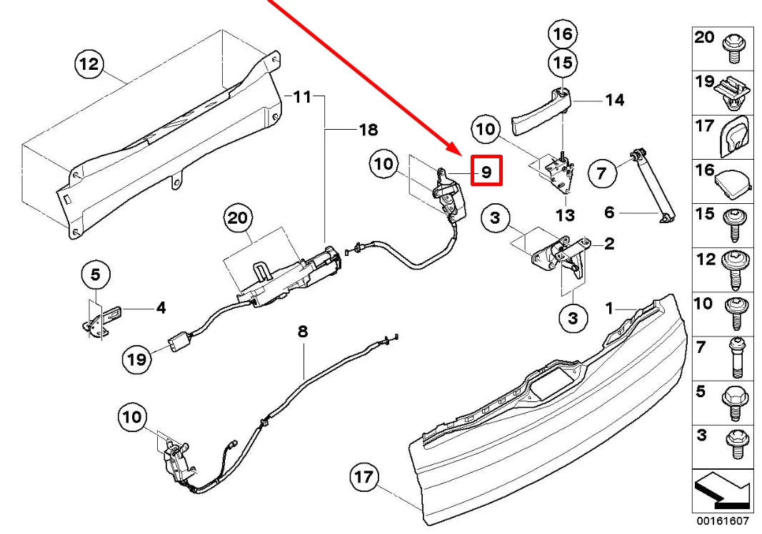 NEW BMW X5 E70 RIGHT TRUNK LID LOCK 51247162147 7162147 ORIGINAL