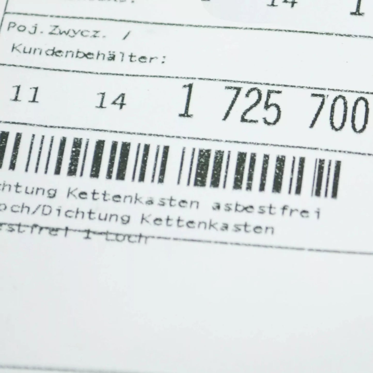 NEW BMW 7 E38 TIMING COVER CASE GASKET ABSESTOS FREE 11141725700 ORIGINAL