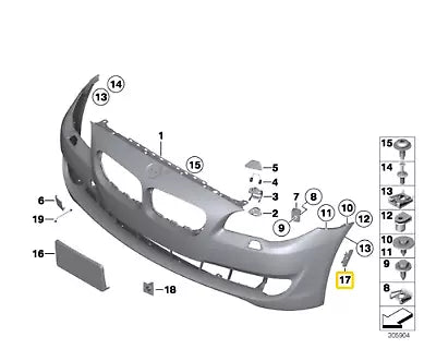 NEW BMW 5 F10 FRONT BUMPER RIGHT SIDE VIEW CAMERA BRACKET 51117207922 ORIGINAL