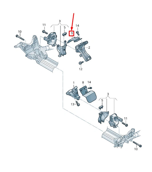 NEW AUDI A4 AVANT B8 ENGINE RUBBER-METAL BEARING COVER PLATE 8K0199388BD