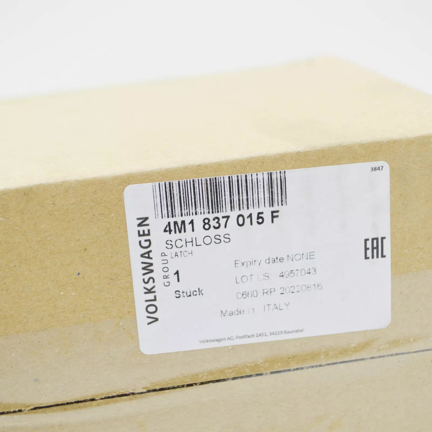 NEW AUDI Q7 4M FRONT LEFT DOOR LOCK LHD 4M1837015F