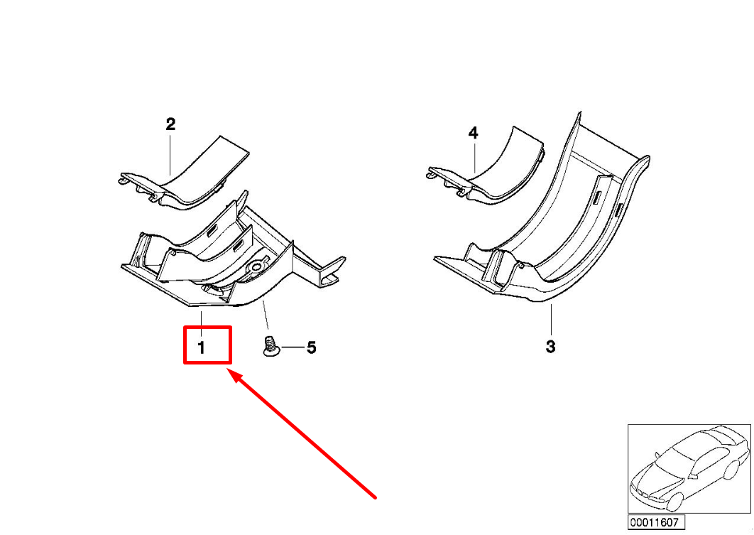 new bmw 5 e39 left cable guide covering 61138364787 8364787 original
