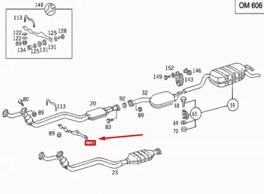 NEW MERCEDES-BENZ E W124 FRONT EXHAUST PIPE BRACKET A1244922541