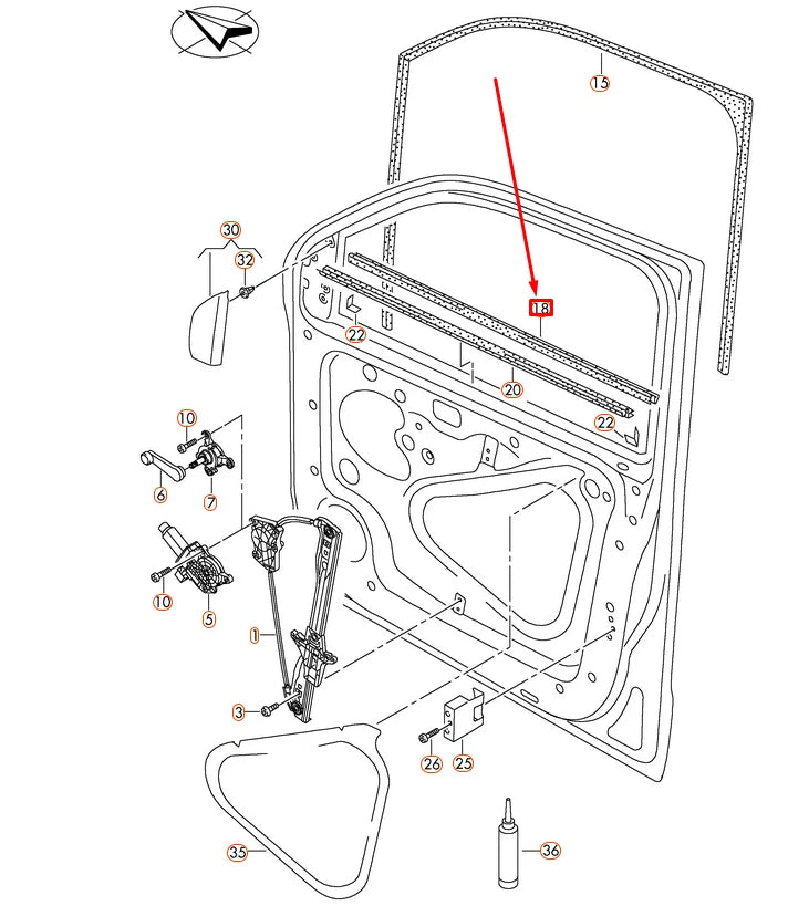 NEW VW AMAROK 2H FRONT LEFT OUTER WINDOW APERTURE SEAL 2H0837703C5AP