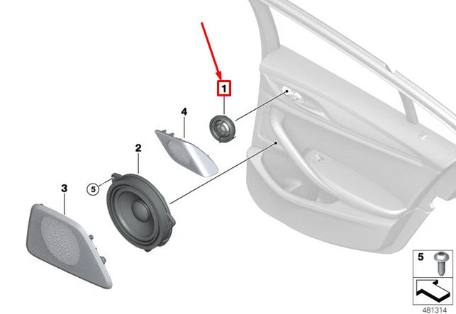 NEW BMW 7 G11 REAR DOOR SOUND SYSTEM TWEETER 65139279629 9279629 ORIGINAL