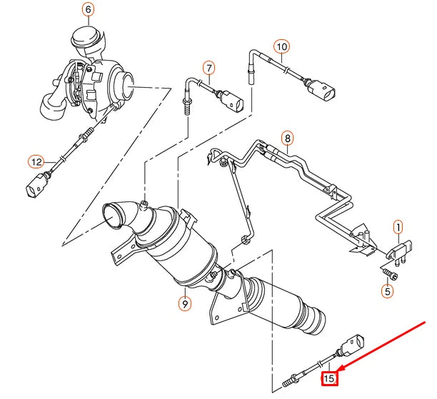 NEW VOLKSWAGEN AMAROK EXHAUST GAS TEMPERATURE SENSOR 03L906088AF