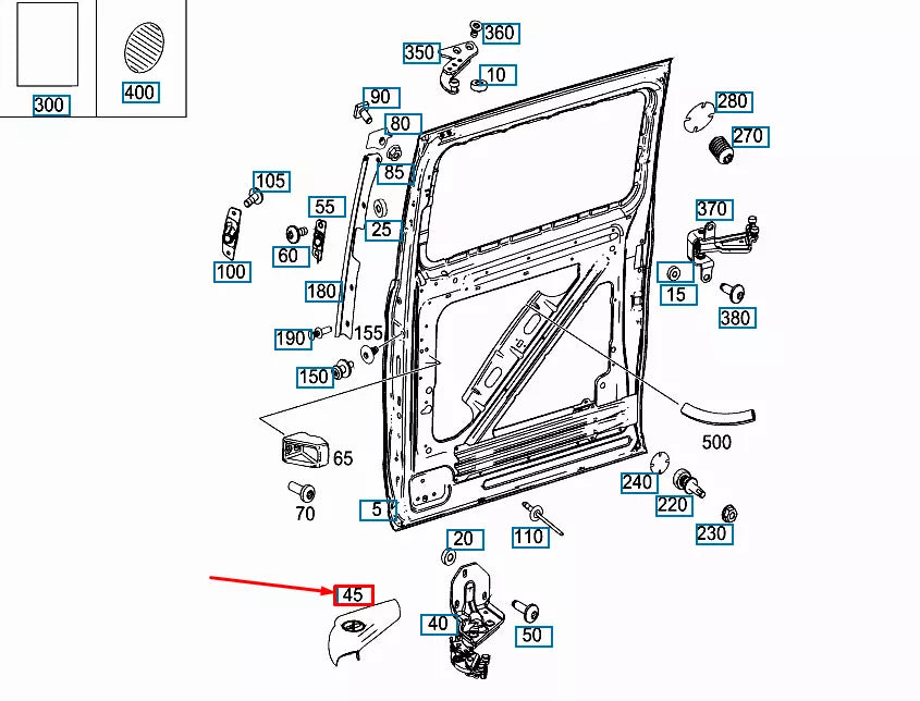 NEW MB VITO W447 RIGHT LOWER DOOR SLIDE MOLDING A44769801899051 ORIGINAL