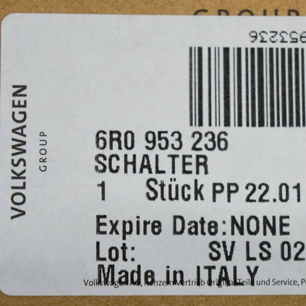 NEW VOLKSWAGEN GOLF MK5 BONNET HOOD LOCK LATCH MICRO SWITCH 6R0953236 ORIGINAL