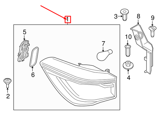 new bmw x1 f48 rear right light in the side panel 63217488544 original