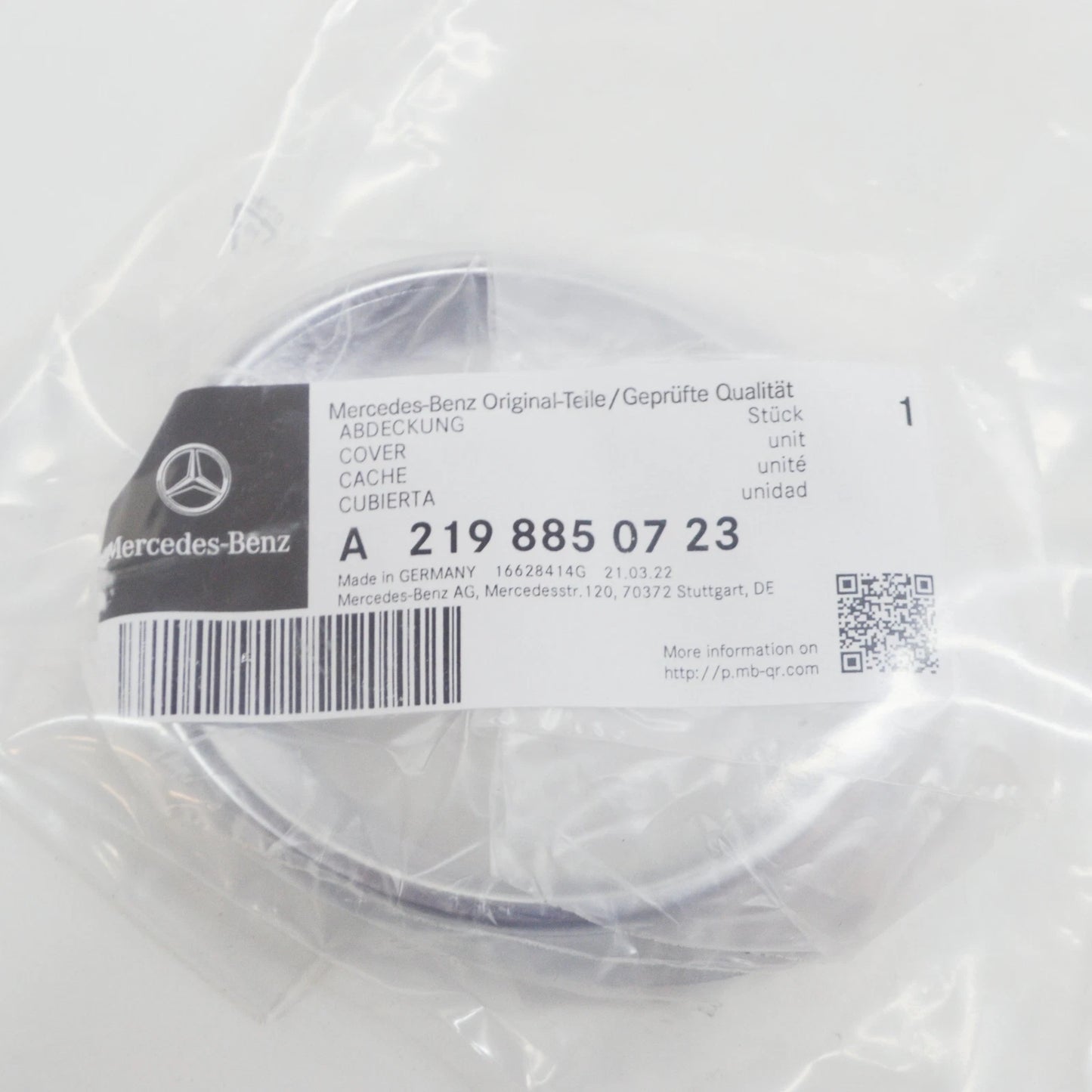 NEW MB CLS C219 FRONT BUMPER LEFT FOG LIGHT CHROMED RING A2198850723