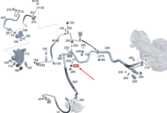 new mb gla h247 refrigerant line anti-vibration mount a0009981644 original
