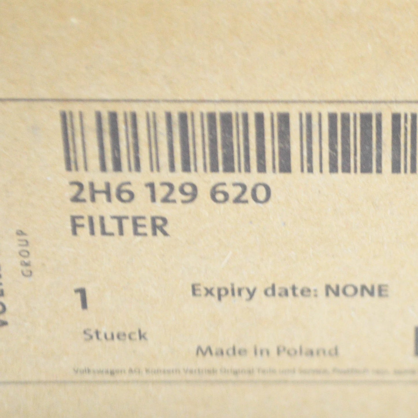 NEW VOLKSWAGEN AMAROK AIR FILTER ELEMENT 2H6129620 ORIGINAL