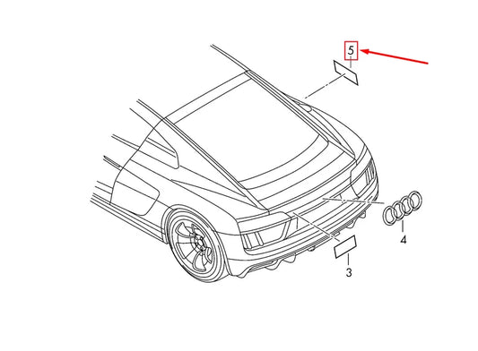 NEW AUDI R8 4S CHROME R8 INSCRIPTION 4S08537362ZZ
