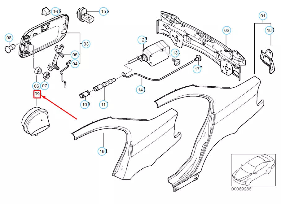 NEW BMW 3 E46 FUEL TANK FILLER POT 51718208646 8208646 ORIGINAL
