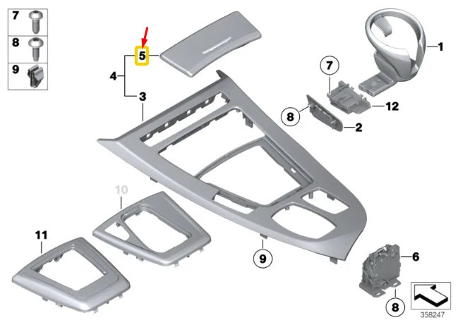 NEW BMW Z4 ROADSTER E89 CENTER CONSOLE FRONT COVER 51168049224 ORIGINAL