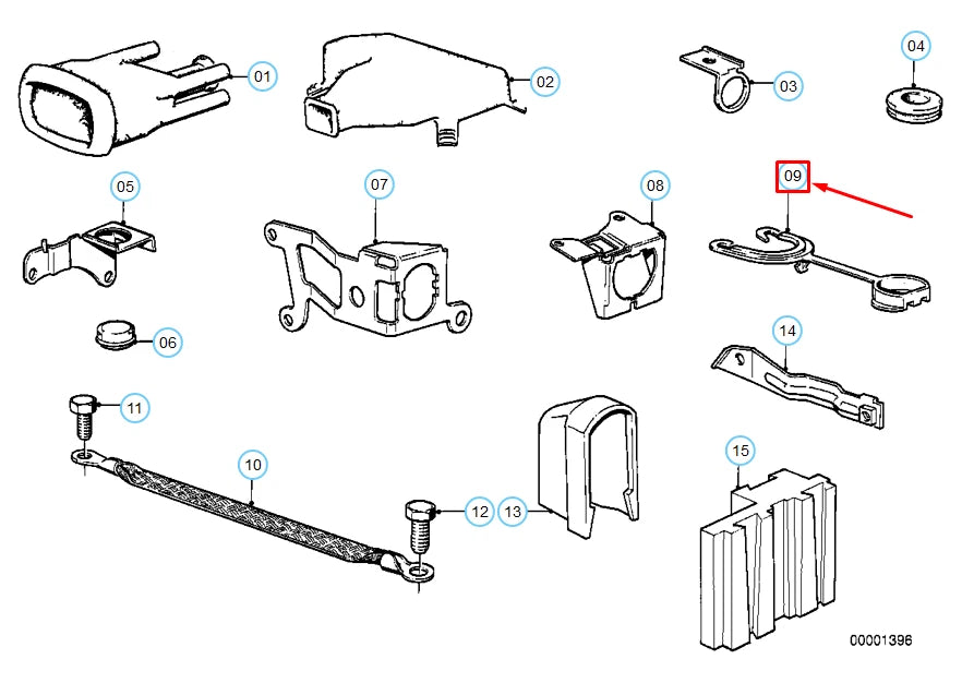 NEW BMW 5 E28 ENGINE DIAGNOSTICS SYSTEM HARNESS COVER 12521286052 ORIGINAL