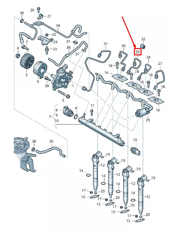 NEW AUDI A6 AVANT C6 FUEL LINE CYLINDER 3 03L130301B ORIGINAL