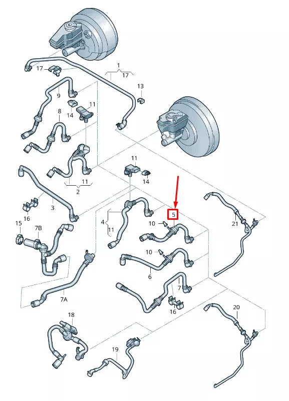NEW AUDI A3 SPORTBACK 8P BRAKE BOOSTER VACUUM HOSE 1K0612041GQ ORIGINAL