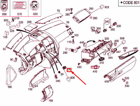 NEW MERCEDES-BENZ C W204 CABIN AIR TEMPERATURE SENSOR A2118300272 ORIGINAL