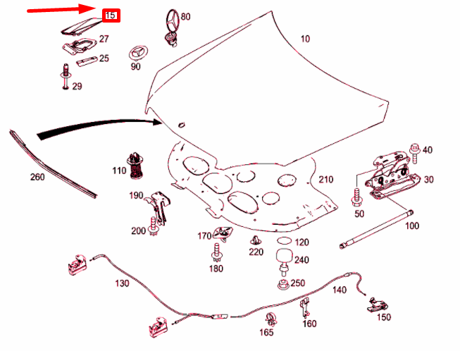 NEW MB C W204 AMG ENGINE HOOD RIGHT AIR INLET GRILLE A20475002449999 ORIGINAL