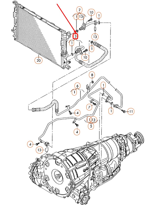 NEW AUDI A5 8T TRANSMISSION OIL PRESSURE LINE 8K0317825Q