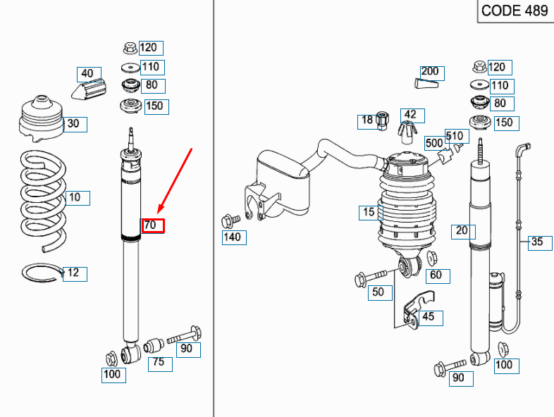 new mercedes-benz e w211 rear shock absorber a2113261500 original
