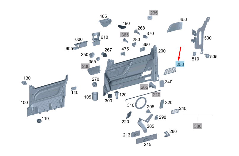 NEW MB VITO W447 REAR SIDE WALL LEFT GRILLE TRIM A44769274009051 ORIGINAL