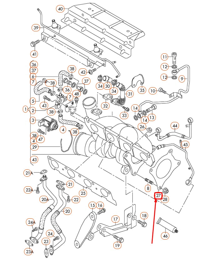 NEW AUDI A1 8X EXHAUST GASKET SEAL 1K0253115AB ORIGINAL