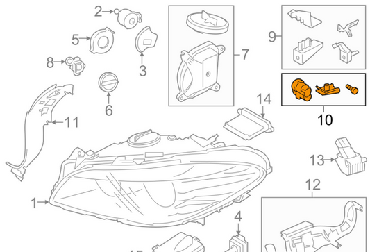 new bmw z4 e89 headlight lamp small parts mount kit 63117343916 original