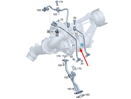 NEW MERCEDES-BENZ C W204 OIL LINE A6511800220 ORIGINAL
