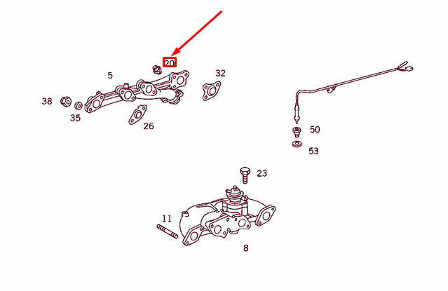 new mercedes-benz cl c215 exhaust manifold nut a0009902552 original