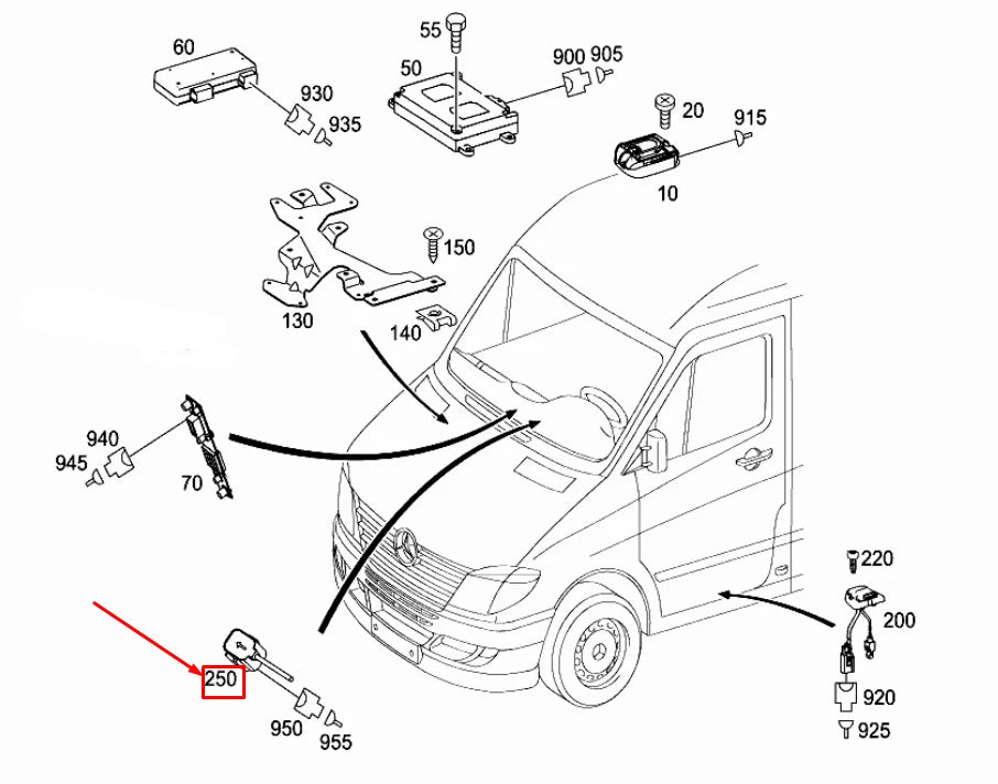 NEW MERCEDES-BENZ SPRINTER 906 MICROPHONE A0018204435 ORIGINAL