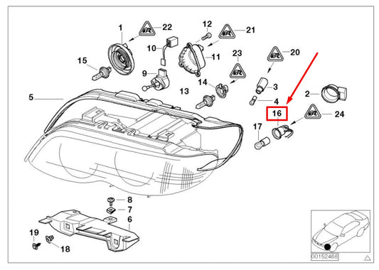 NEW BMW X5 E53 TURN SIGNAL BULB SOCKET 6933363 63126933363 ORIGINAL