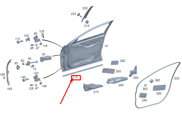 new mercedes-benz s w223 front left lower door seal a2237204100 original