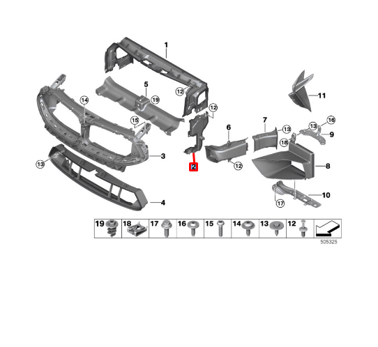 new bmw 8 cabrio m f91 left side radiator air duct 51748079937 original
