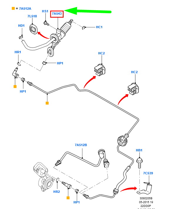 new ford transit mk3 clutch master cylinder cc11-7a543-ba 2350852 original