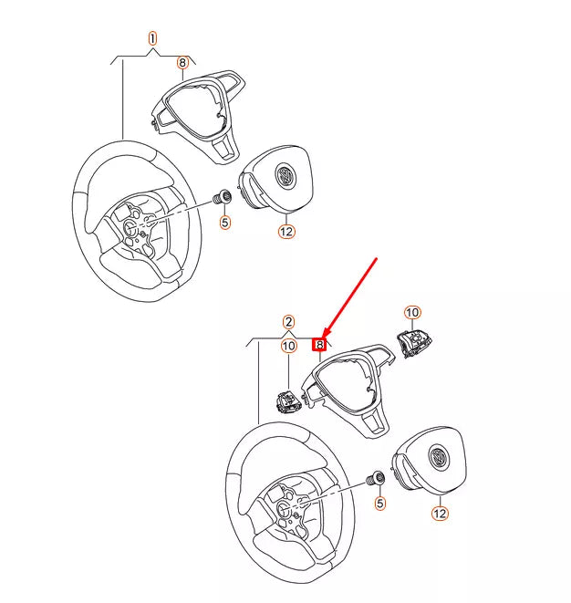 NEW VOLKSWAGEN SCIROCCO STEERING WHEEL R-MODEL TRIM 5G0419685JYMS