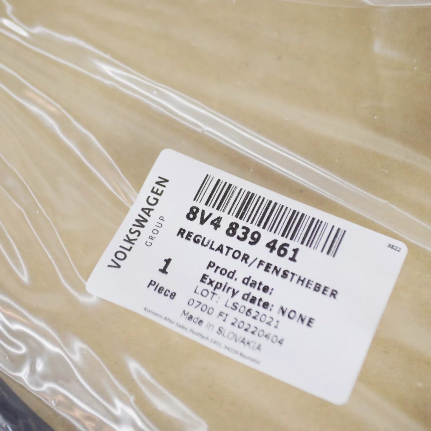 NEW AUDI A3 SPORTBACK 8V REAR LEFT WINDOW REGULATOR 8V4839461 ORIGINAL