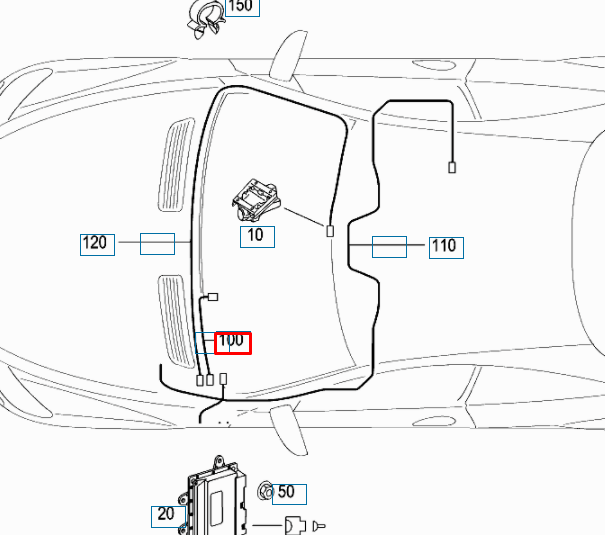 new mercedes-benz s coupe c216 front night vision cable line a2214405207