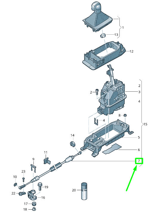 new volkswagen tiguan ad mk2 shift mechanism cable 5qa713266g original