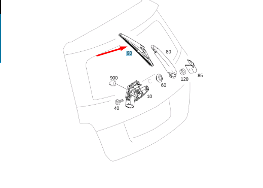 NEW MERCEDES-BENZ GLK X204 TAILGATE WINDOW WIPER ARM A212820194590 ORIGINAL