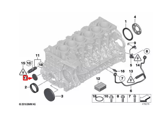 NEW BMW 1 COUPE E82 ENGINE OIL PUMP COVER SEAL 11117615131 ORIGINAL