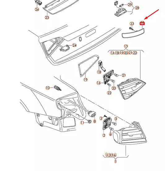 NEW AUDI A4 ALLROAD QUATTRO B8 REAR LEFT BUMPER REFLECTOR 8K9945105 ORIGINAL